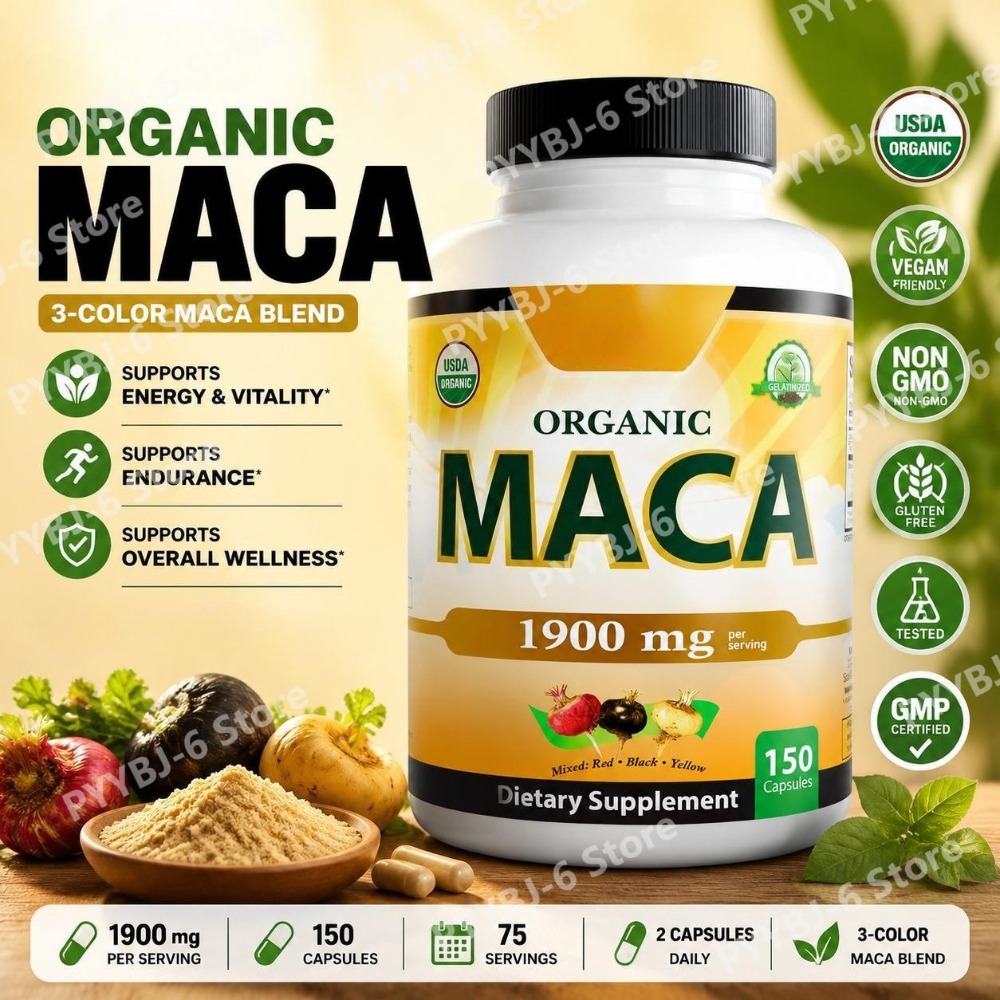Herbal Queen - Kapsul Akar Maca Organik 1900mg Campuran