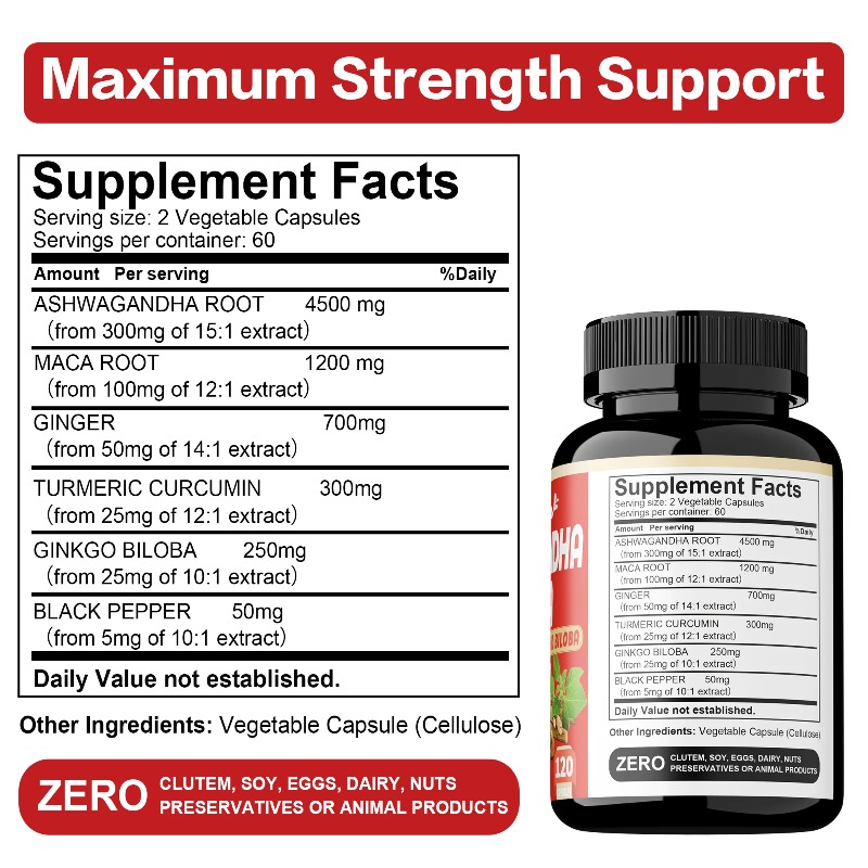 Suplemen Ashwagandha dan Maca  - Ginkgo Biloba Extract ulasan dan harga